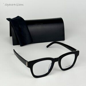 NEW Saint Laurent SLM124 OPT 001 Black Demo Cat Eye Unisex Eyeglasses